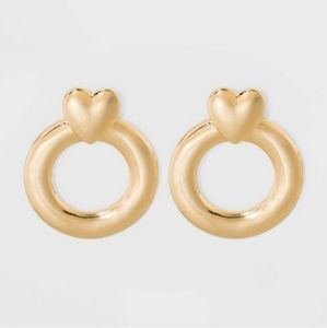 2/$15 Sugarfix by BaubleBar Heart Hoop Earrings